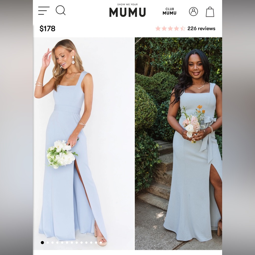 Show Me Your Mumu Paris Gown in Steel Blue Bridesmaid Dress